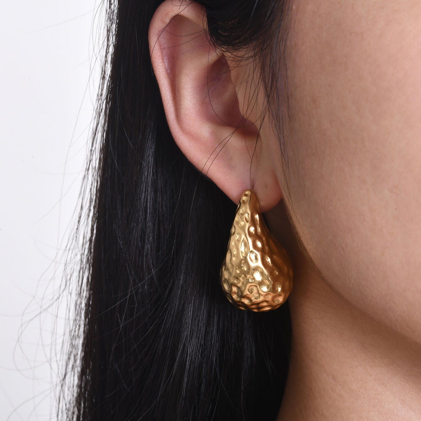 Hammered Teardrop Earrings