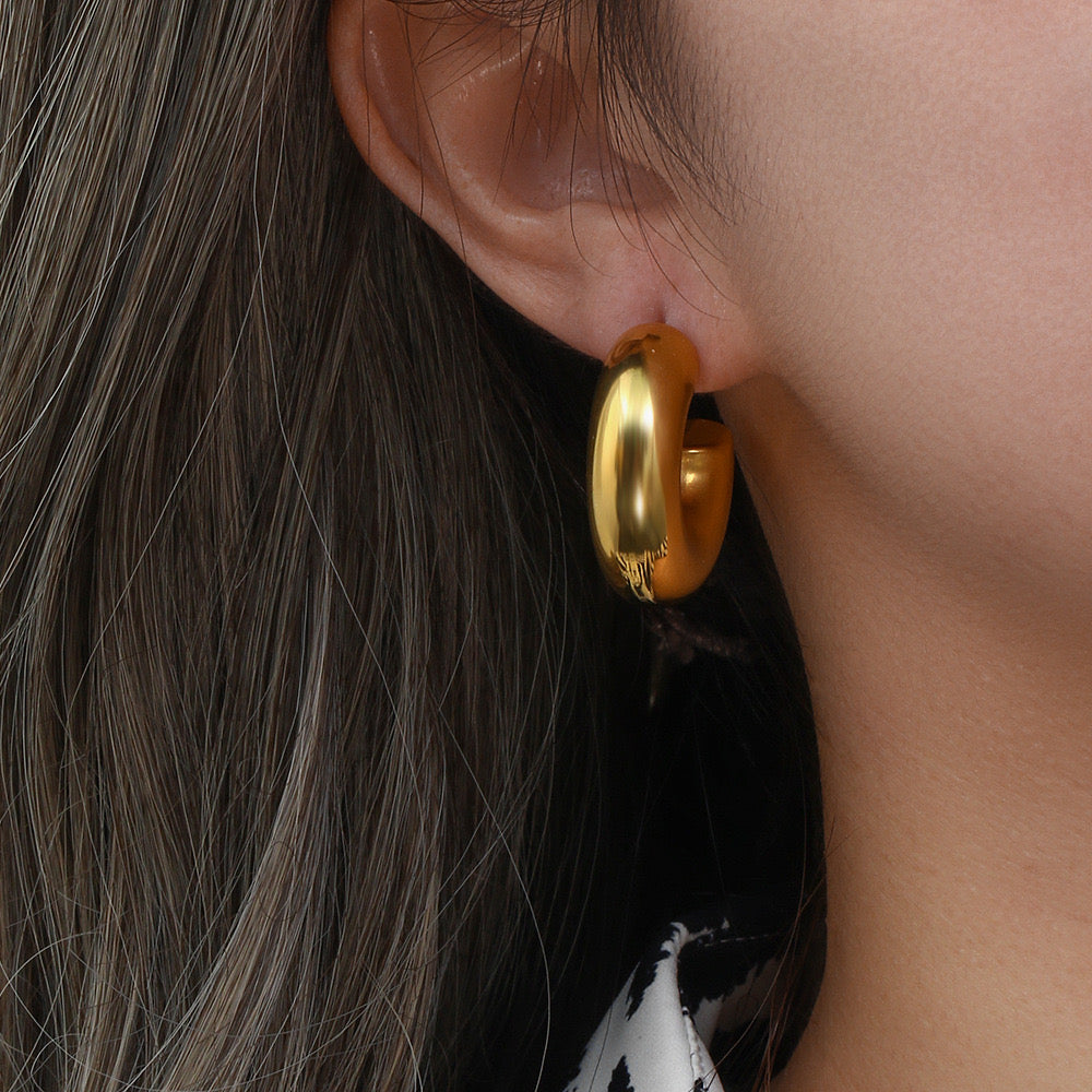Classic Bold Golden Hoop Earrings