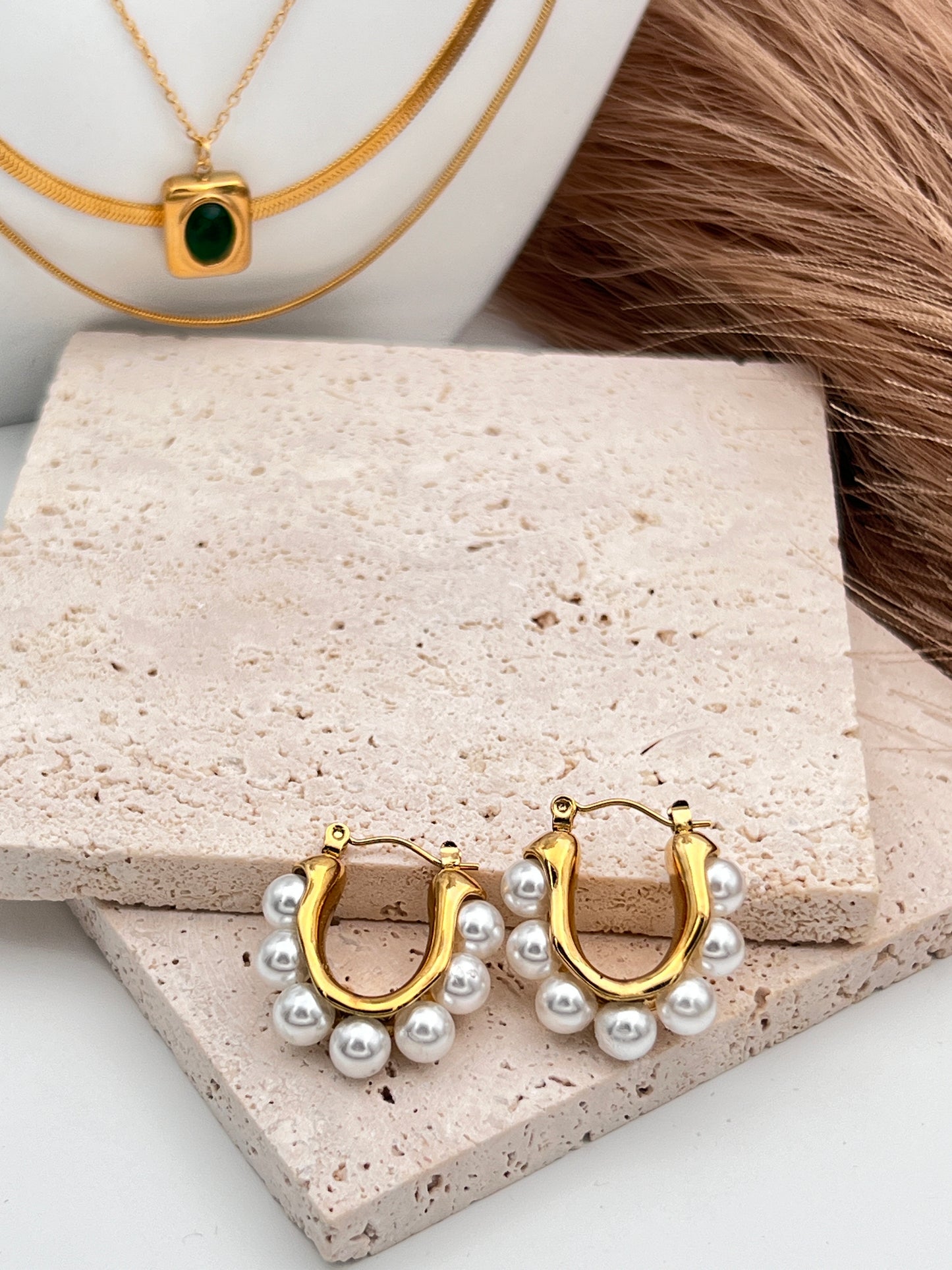 Hoop Pearl Earrings