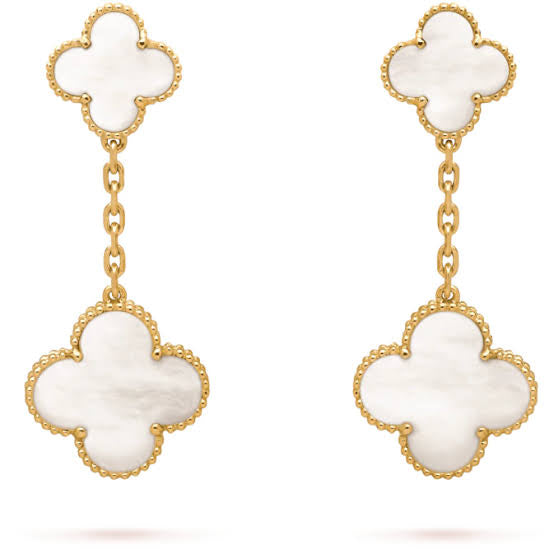 Golden Clover Drop Earrings