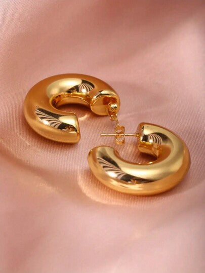 Classic Bold Golden Hoop Earrings