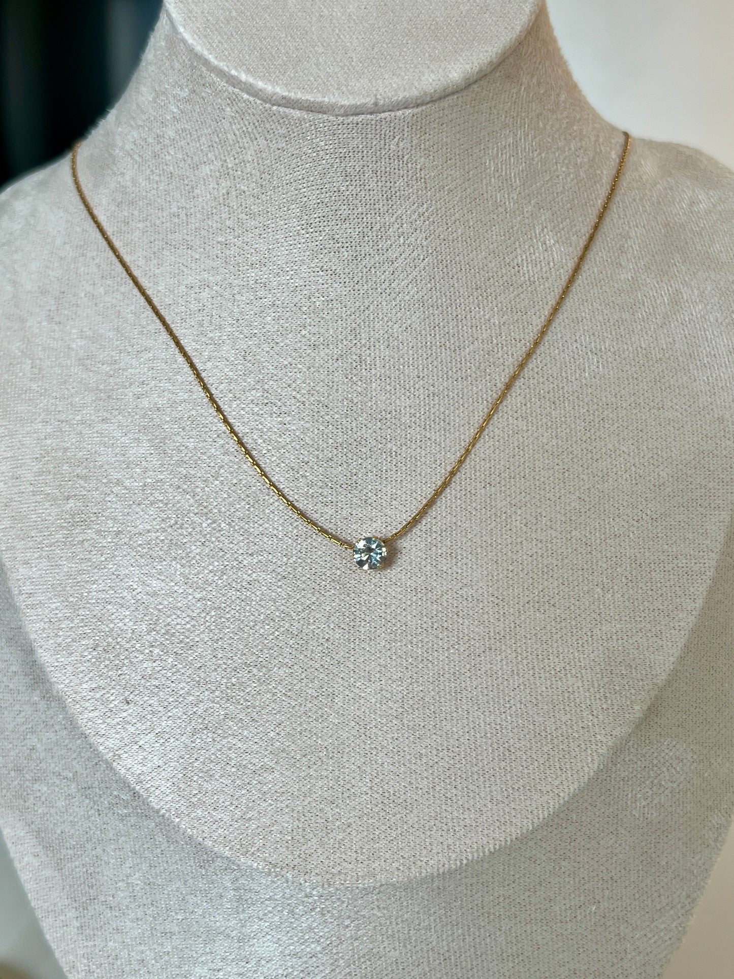 Solitaire Crystal Pendant Necklace