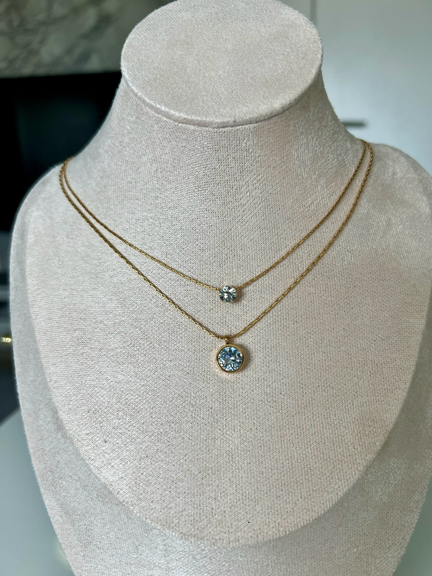 Solitaire Crystal Pendant Necklace