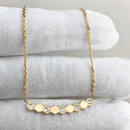 Hexagonal Bar Necklace with Crystals