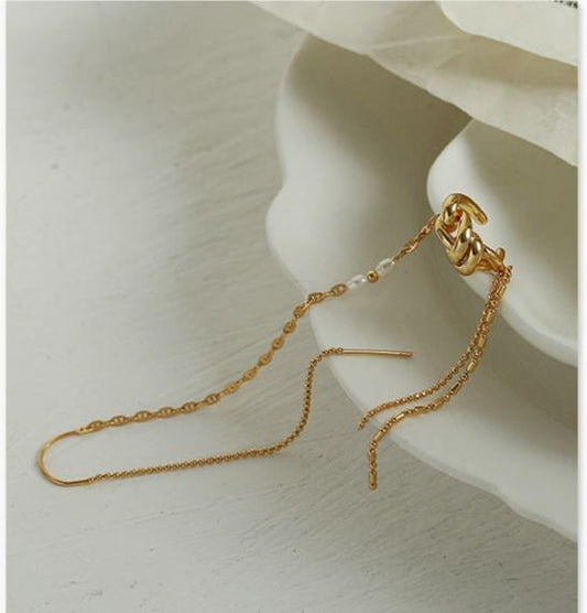 Golden Cascade Ear Cuff Set