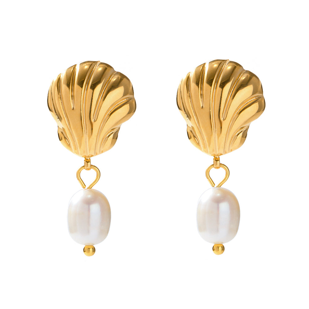 Golden Seashell Earrings