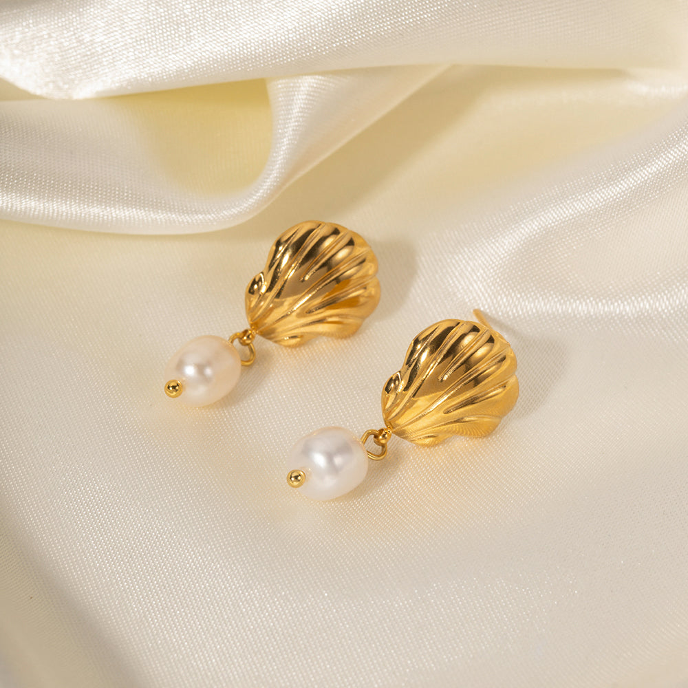 Golden Seashell Earrings