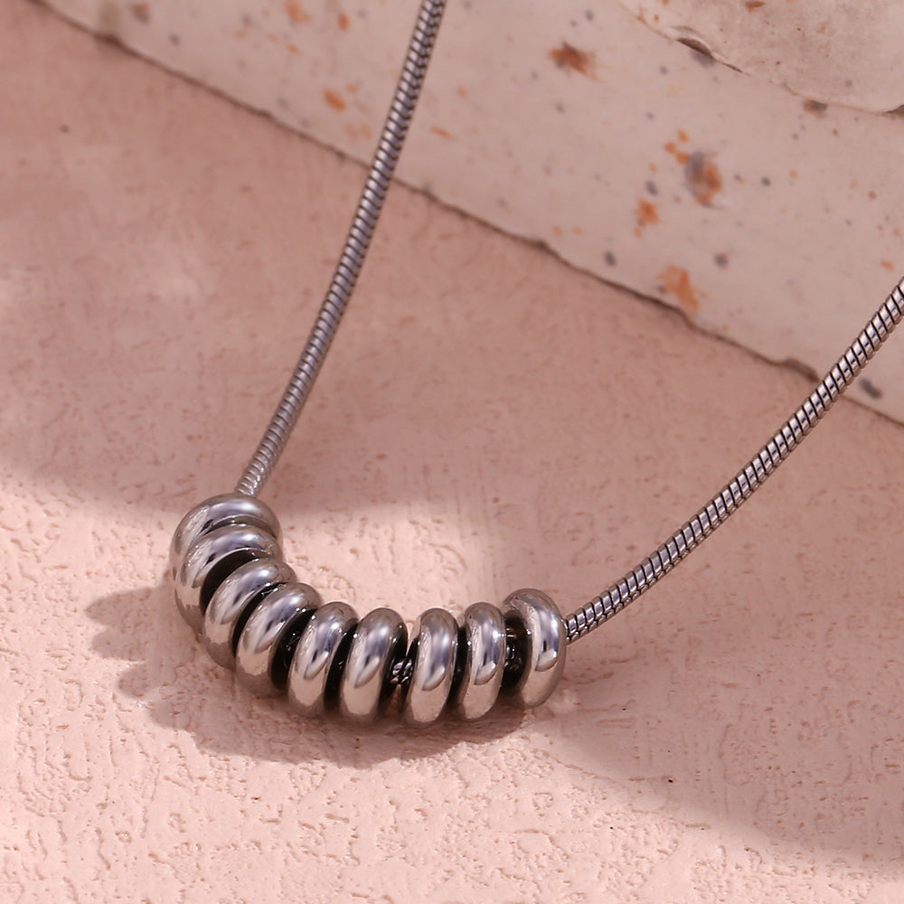 Silver Orbit Bead Necklace