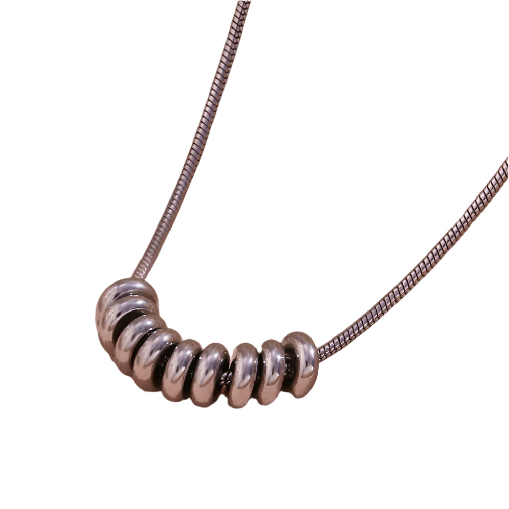 Silver Orbit Bead Necklace