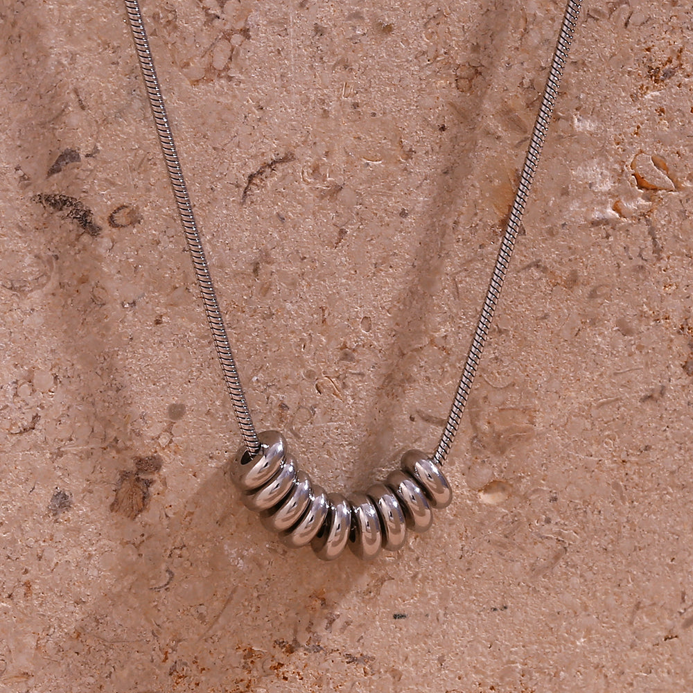 Silver Orbit Bead Necklace