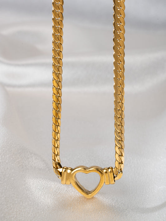 Heartlock Chain Collar Necklace