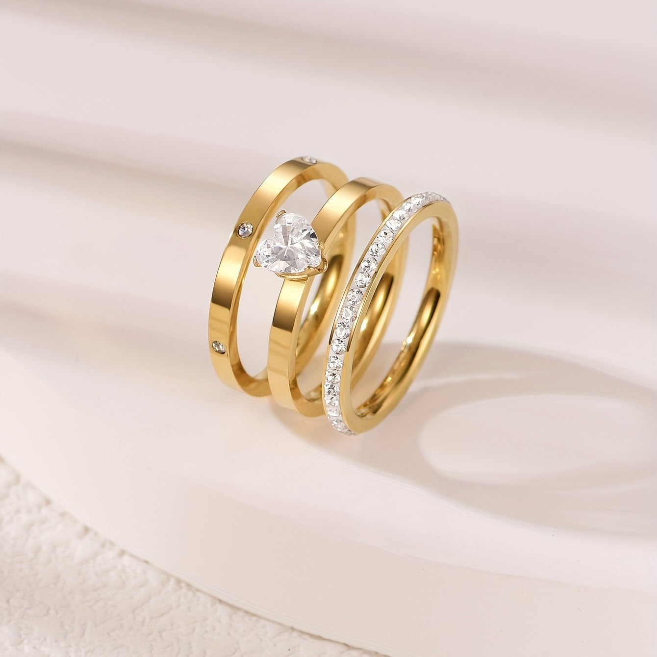 Golden Glow Trio Ring