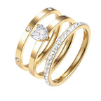 Golden Glow Trio Ring