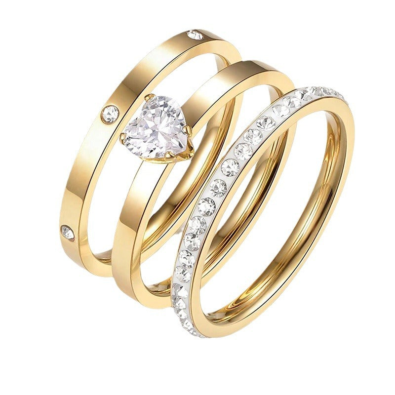 Golden Glow Trio Ring