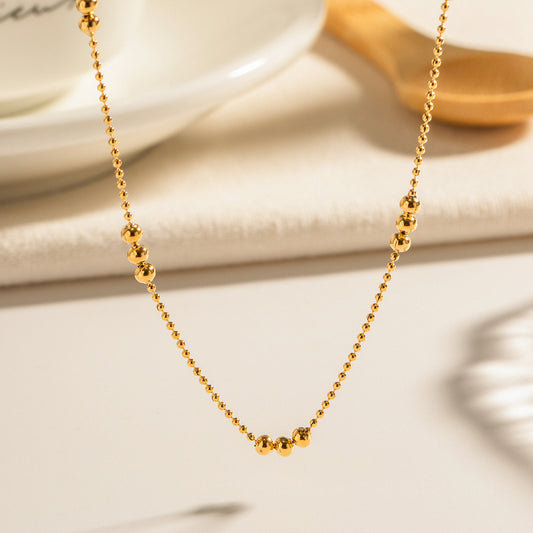 Golden Bead Stream Necklace