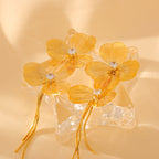 Golden Blossom Tassel Earrings