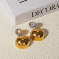 Golden Crystal Drop Earrings