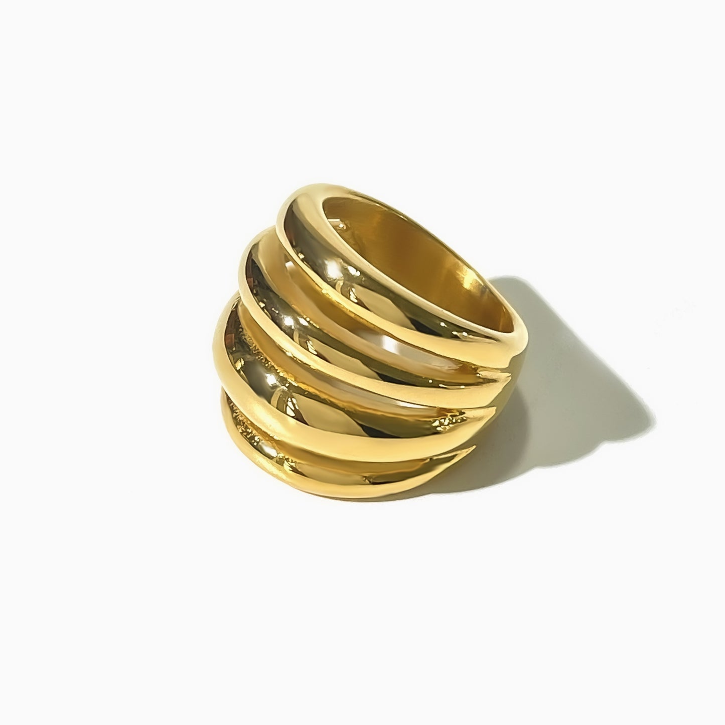 Wave Stack Statement Ring