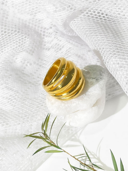 Wave Stack Statement Ring