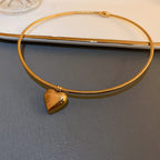 Golden Heart Collar Necklace