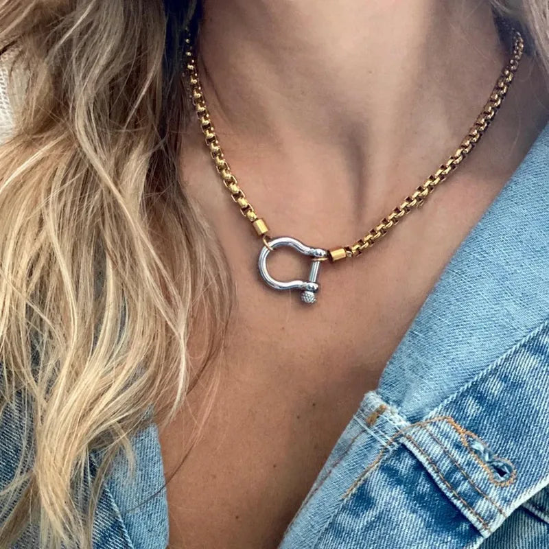 Dual-Tone Chunky Necklace