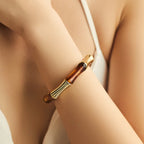 Amber Bamboo Resin Bracelet