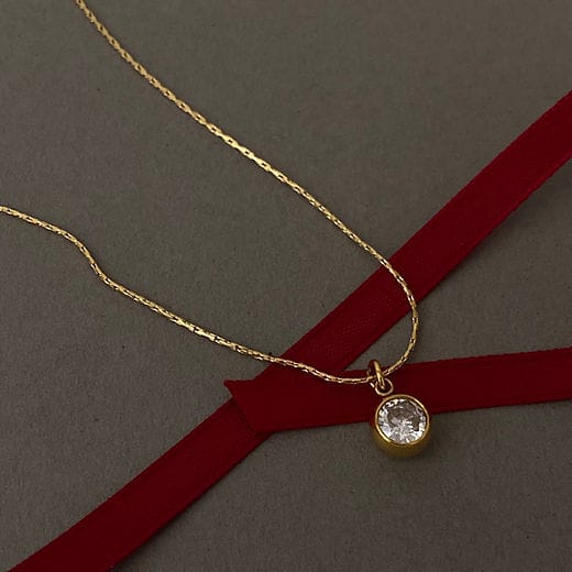 Solitaire Crystal Pendant Necklace