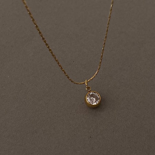 Solitaire Crystal Pendant Necklace