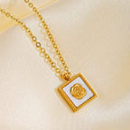 Mother of Pearl Floral Pendant Necklace