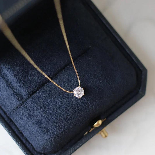 Solitaire Crystal Pendant Necklace