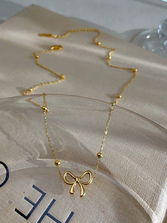 Golden Bow Necklace