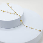 Gold Beaded Long Necklace