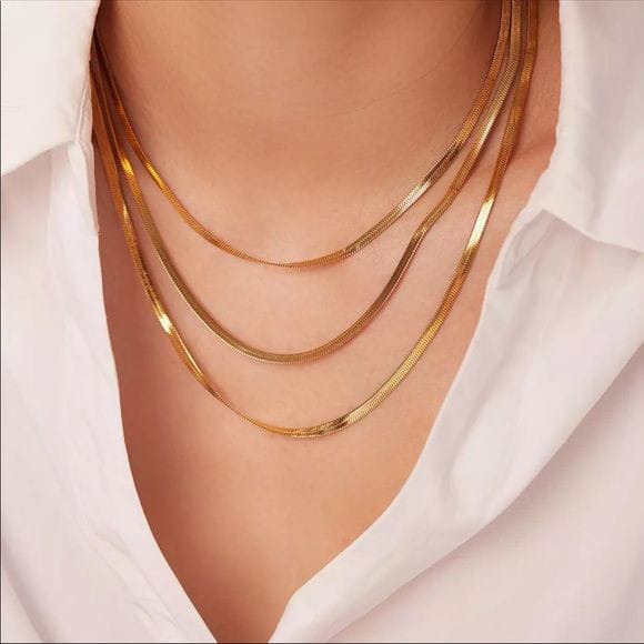 Triple Layered Snake Chain Necklace