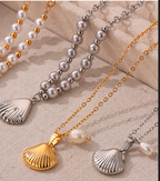 Seashell Pearl Necklace