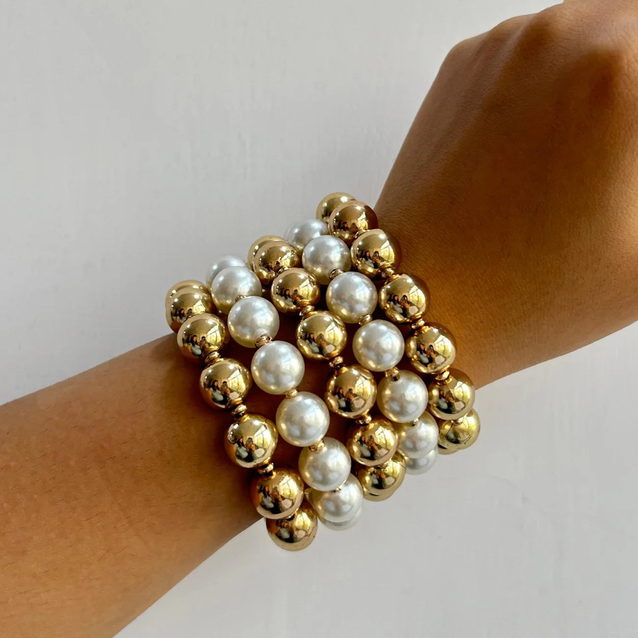 Pearl Serenity Gold-Plated Bracelet Stack