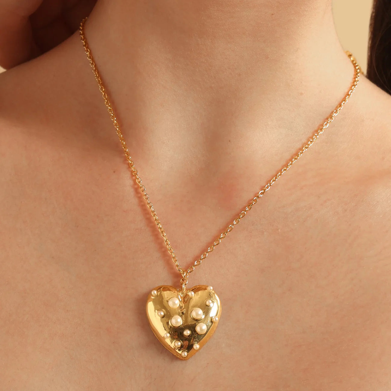 Pearl Heart Pendant Necklace