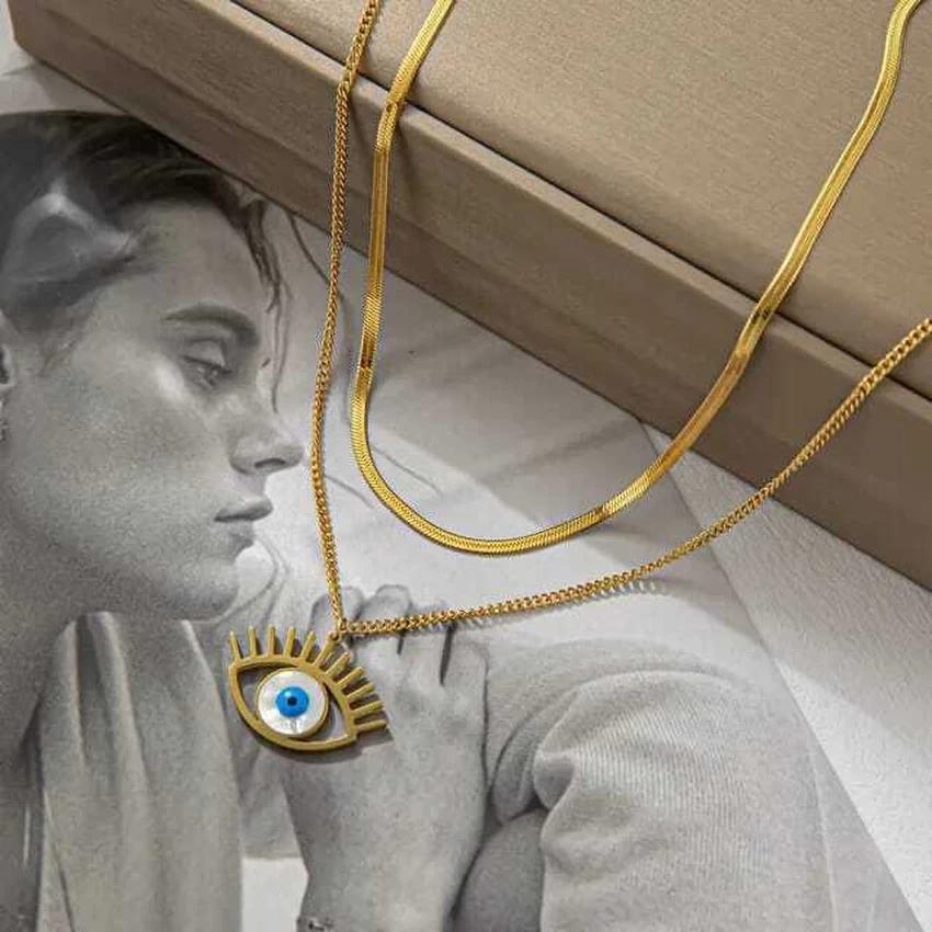 Layered Evil Eye Necklace