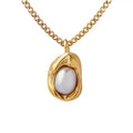 Elara Gold Pearl Pendant Necklace
