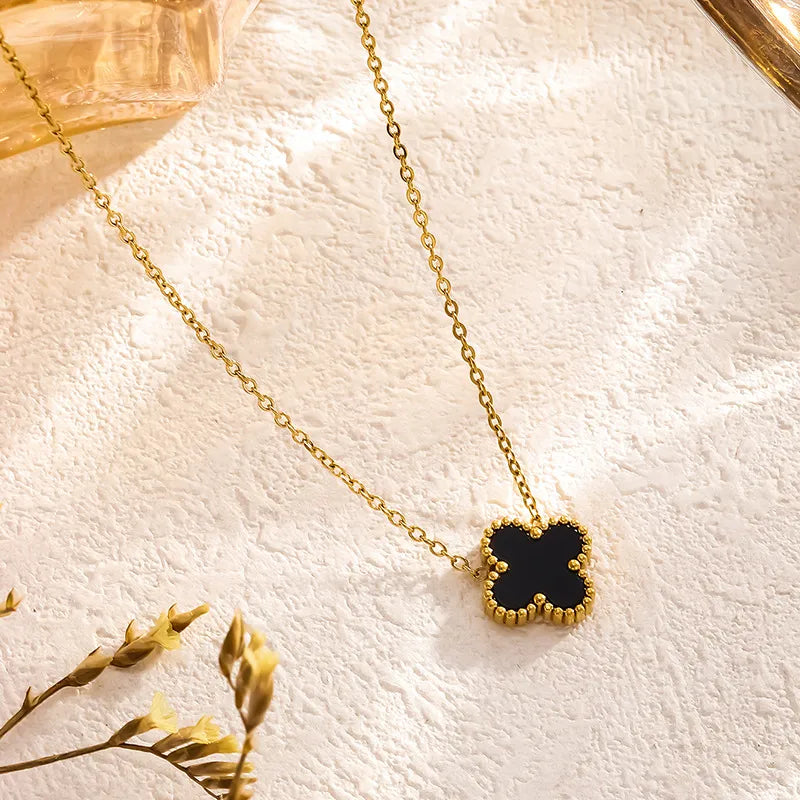 Golden Clover Pendant Necklace