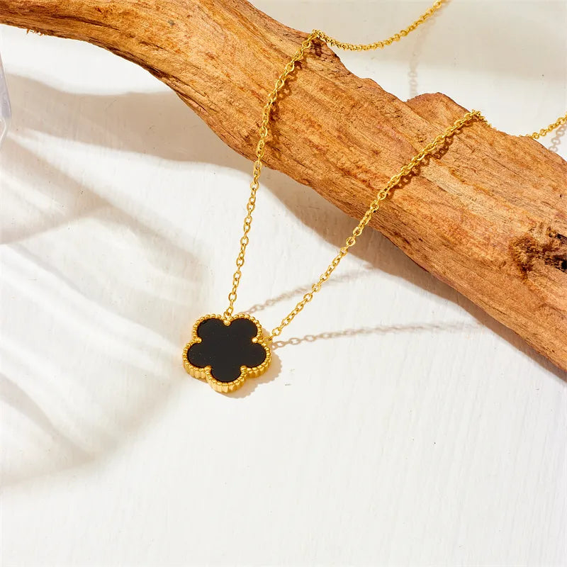 Golden Clover Pendant Necklace