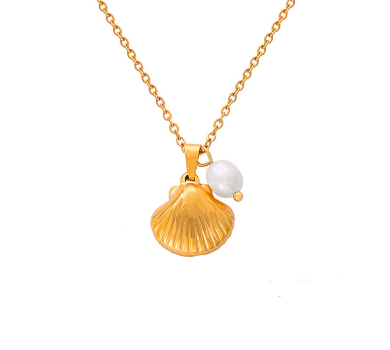 Seashell Pearl Necklace