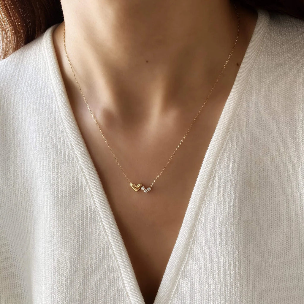 Pear V Diamond Necklace & Sweetheart Necklace Bundle
