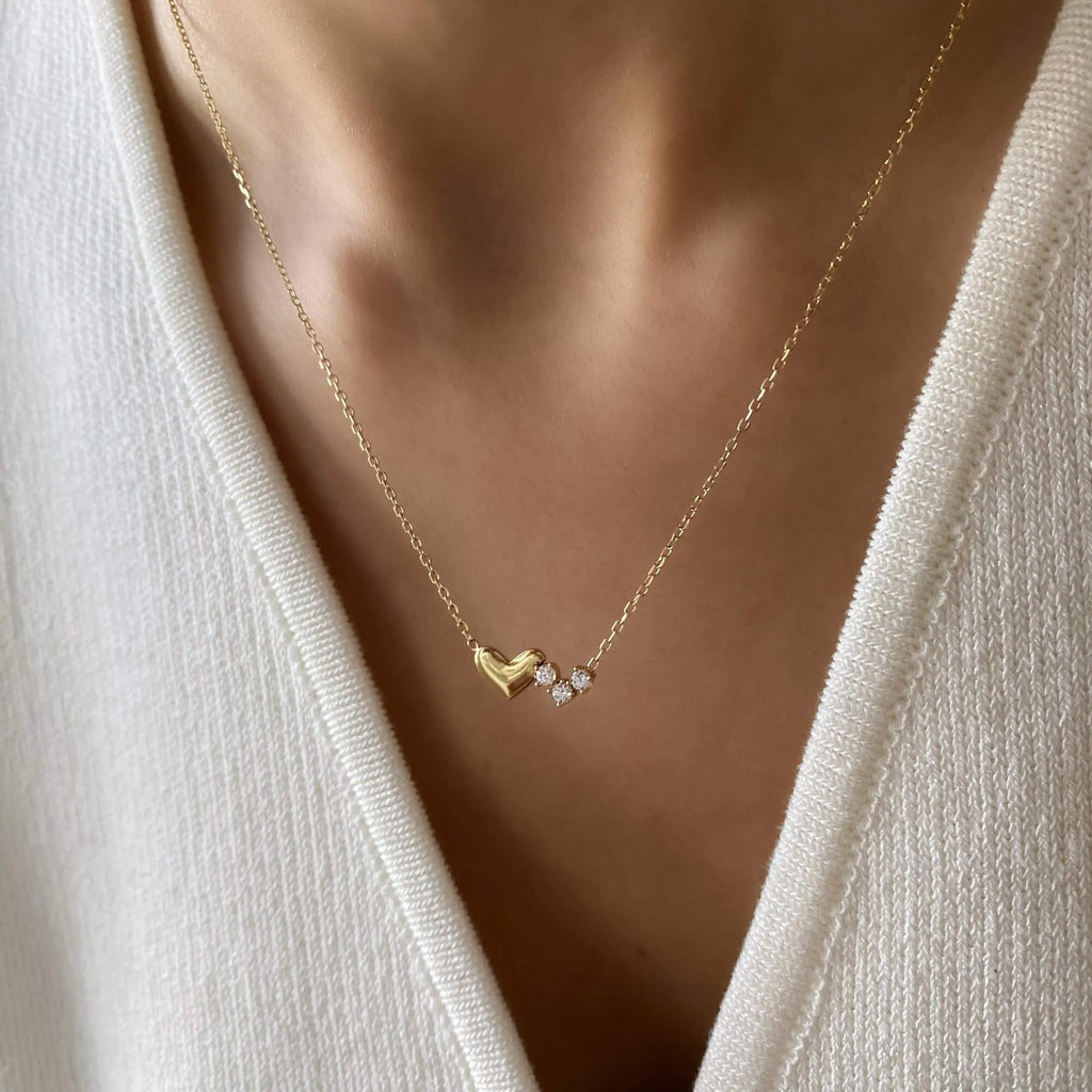 Pear V Diamond Necklace & Sweetheart Necklace Bundle