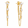 Petal Drop Chain Earrings
