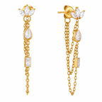 Petal Drop Chain Earrings