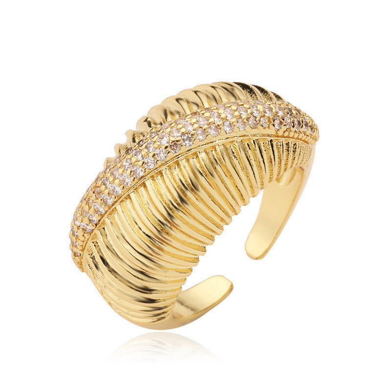 Golden feather Ring