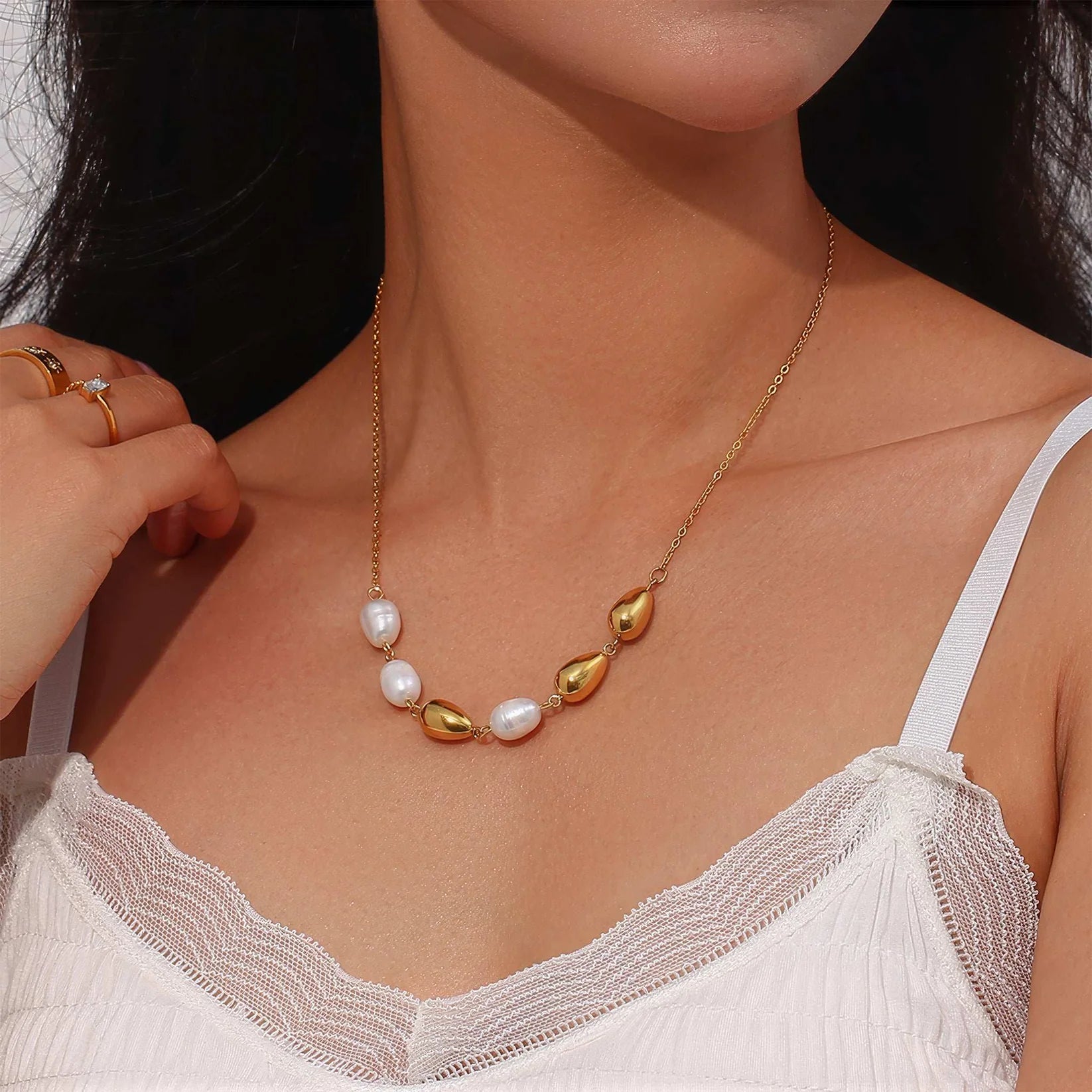 Sea Princess Water Drop Beads Freshwater Necklace
