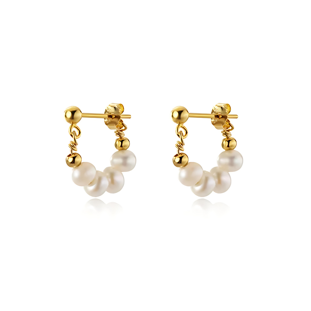 Luna Pearl Mini Hoops